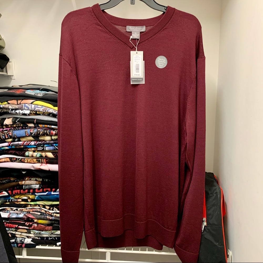 Daniel Cremieux Wool Sweater Merino Mens V Neck XL